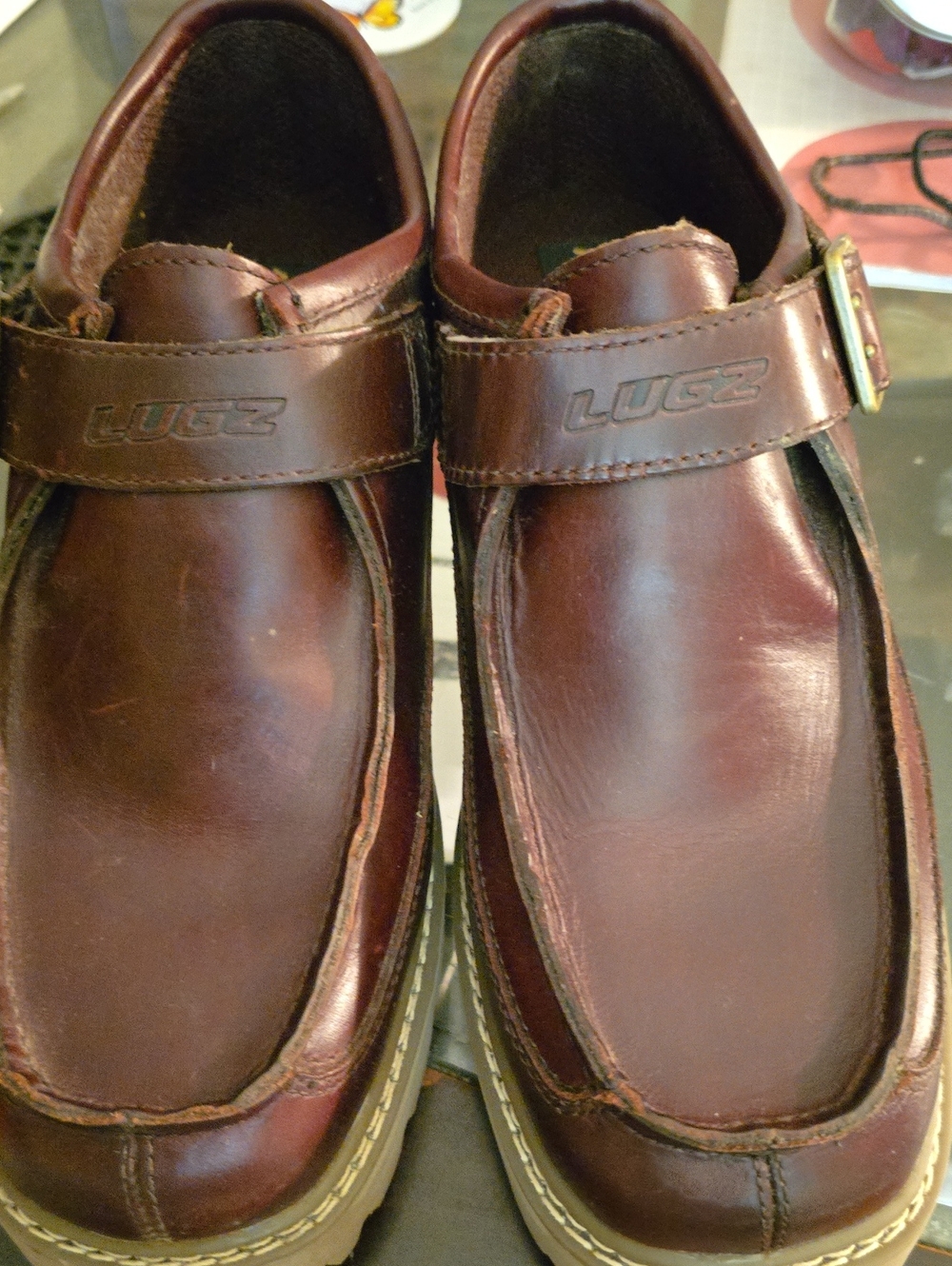 LUGZ Men’s Dark Brown Leather Strap Slip-On Loafers